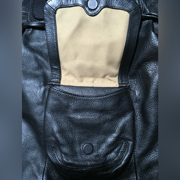 Isaac Mizrahi Live Leather Drawstring Sides Large Tote Handbag - Picture 12 of 16